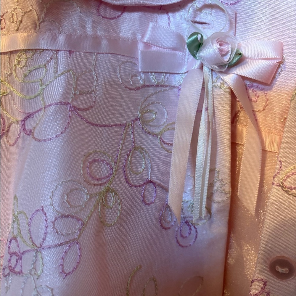 Bonnie Baby Light Pink Dress with Embroidery - Picture 2 of 6